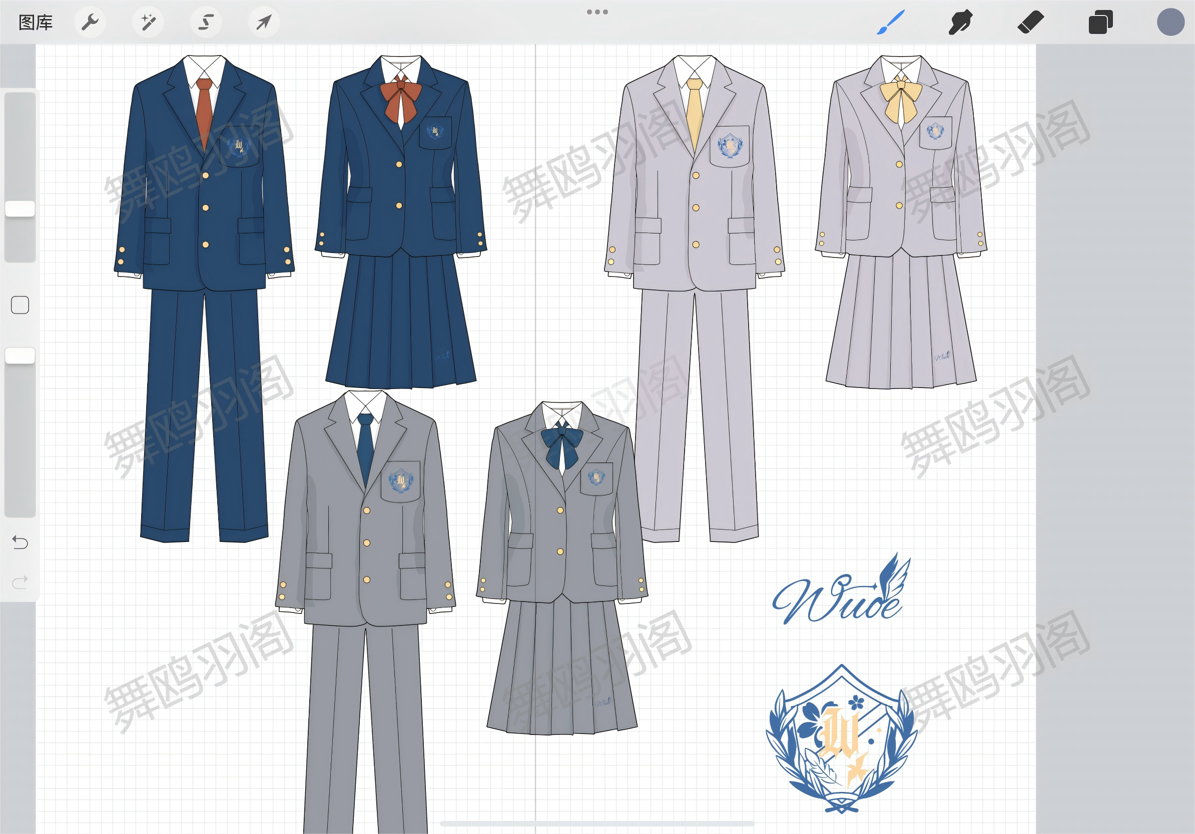 舞鸥羽阁舞鸥羽札JK西装徽章原创稿